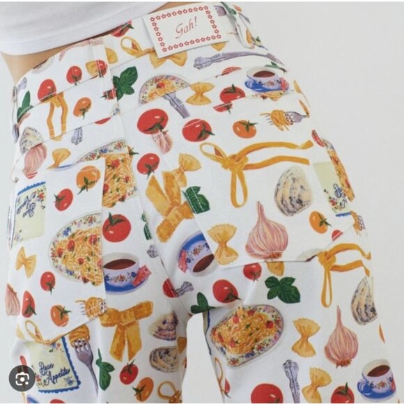 LISA SAYS GAH Robyn Jean Italian Summer Buon Appetito Pasta Pants - Size 8 - Picture 2 of 2
